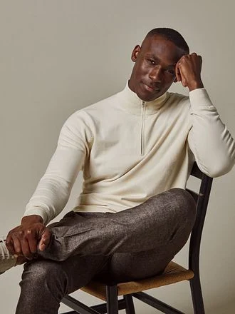 Profuomo Half Zip Pullover Luxury Off White PP2J00010D-E kopen