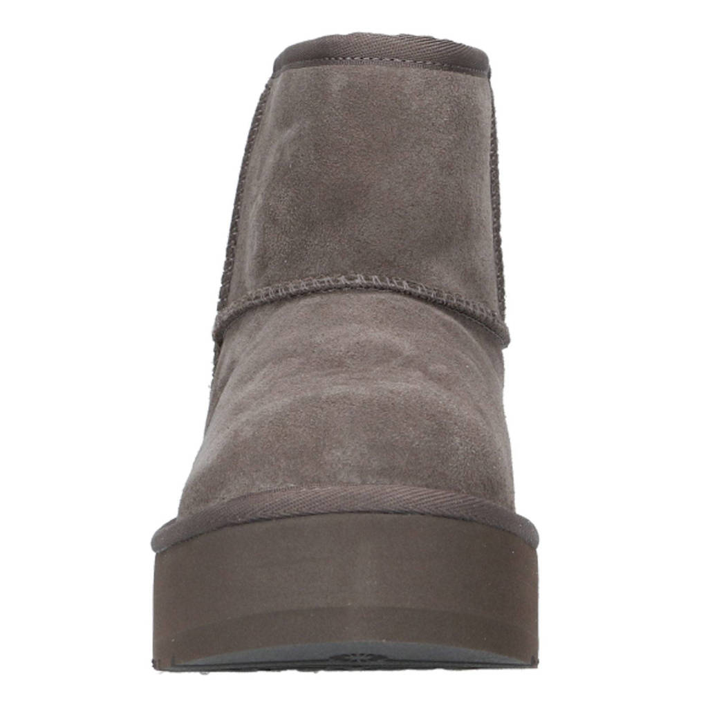 UGG Classic Mini Platformgevoerde enkelboots grijs