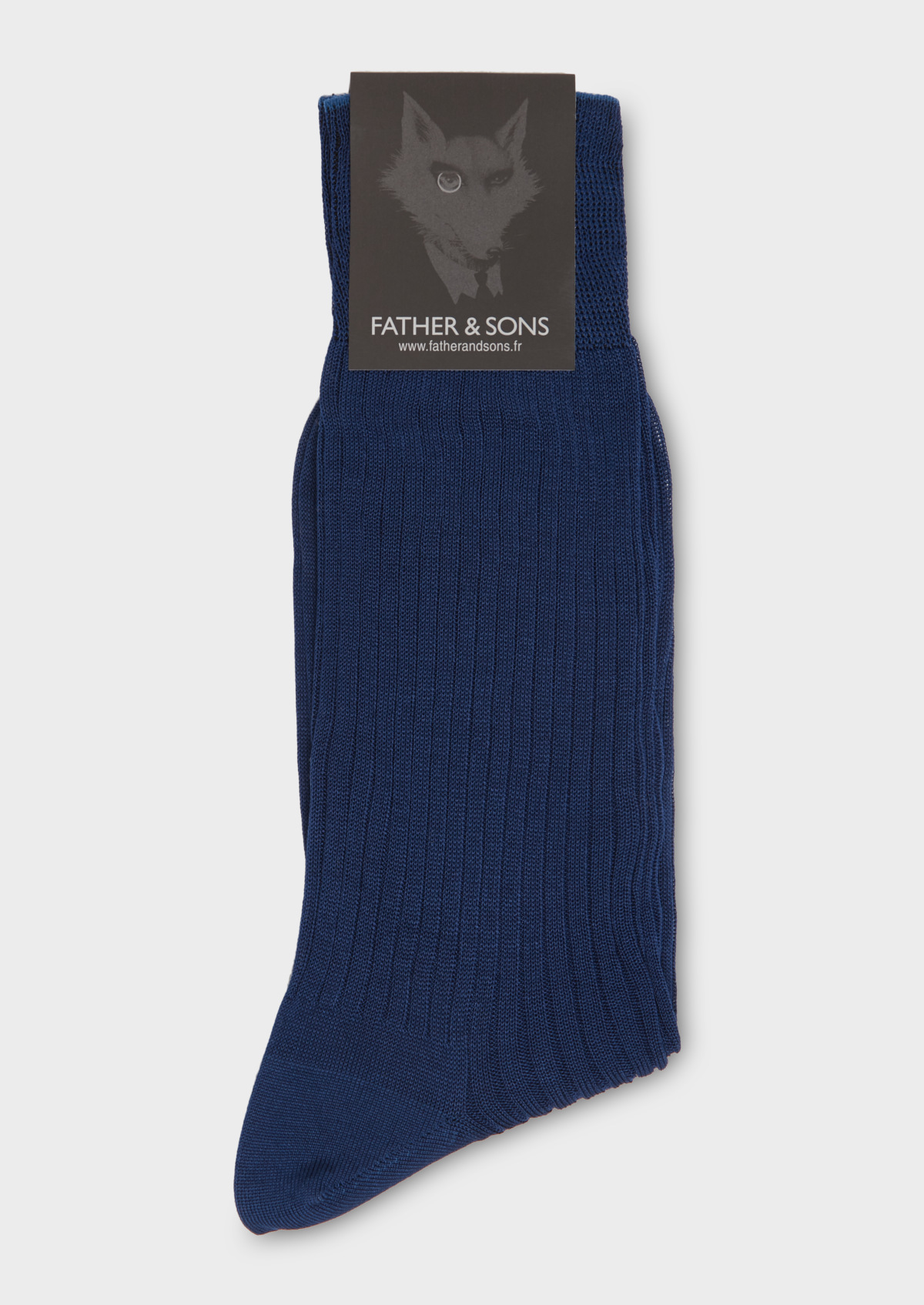 Chaussettes en coton fil d'Ecosse uni bleu indigo