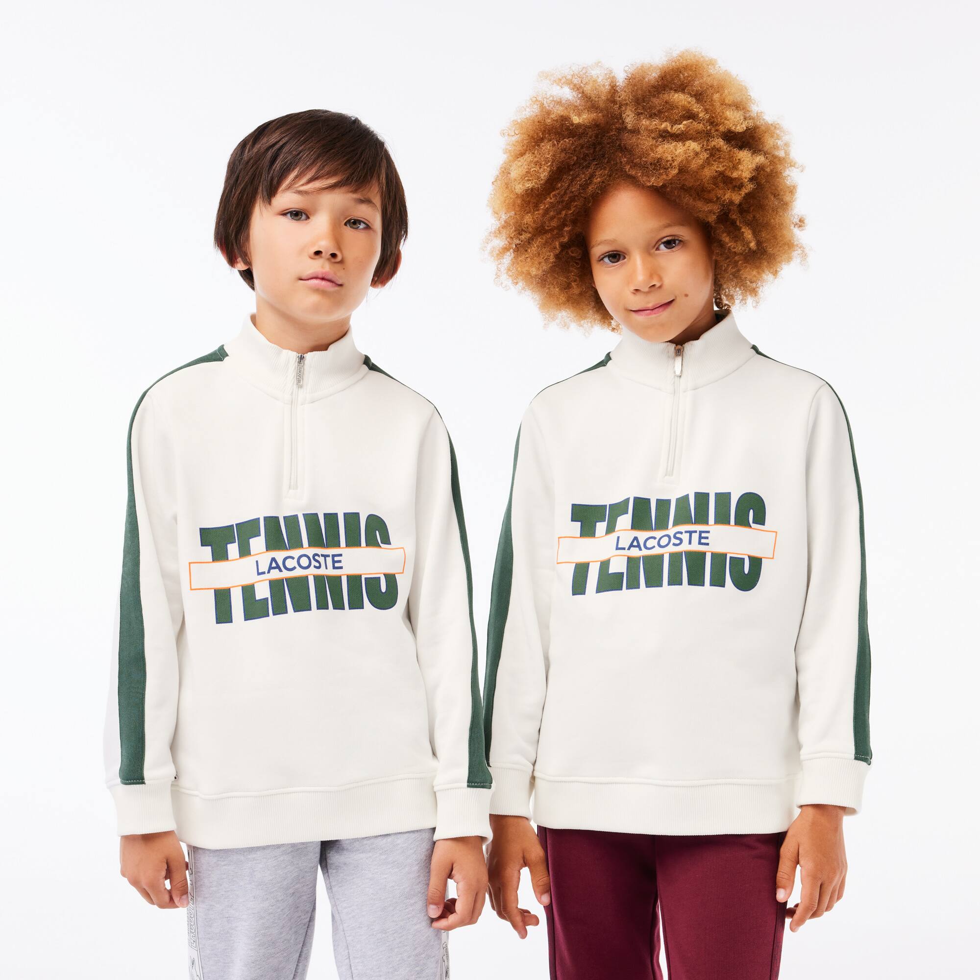 Sweatshirt aus bedruckter Baumwolle mit Stehkragen Pullover & Sweatshirts - Weiss - Lacoste - Kinder