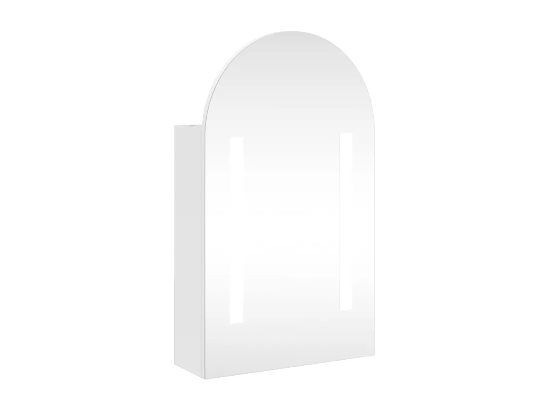 Armoire de bain à miroir avec LED arquée blanc 42x13x70 cm