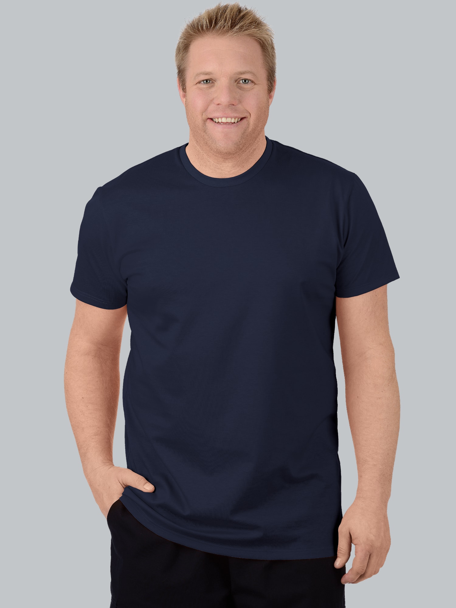 Slim Fit T-Shirt aus DELUXE Baumwolle Navy