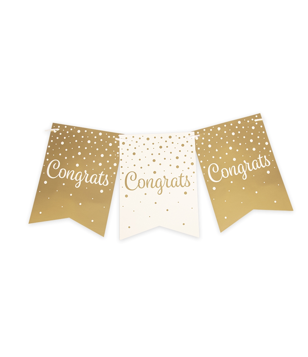 Banner Congrats Goud Wit 6m