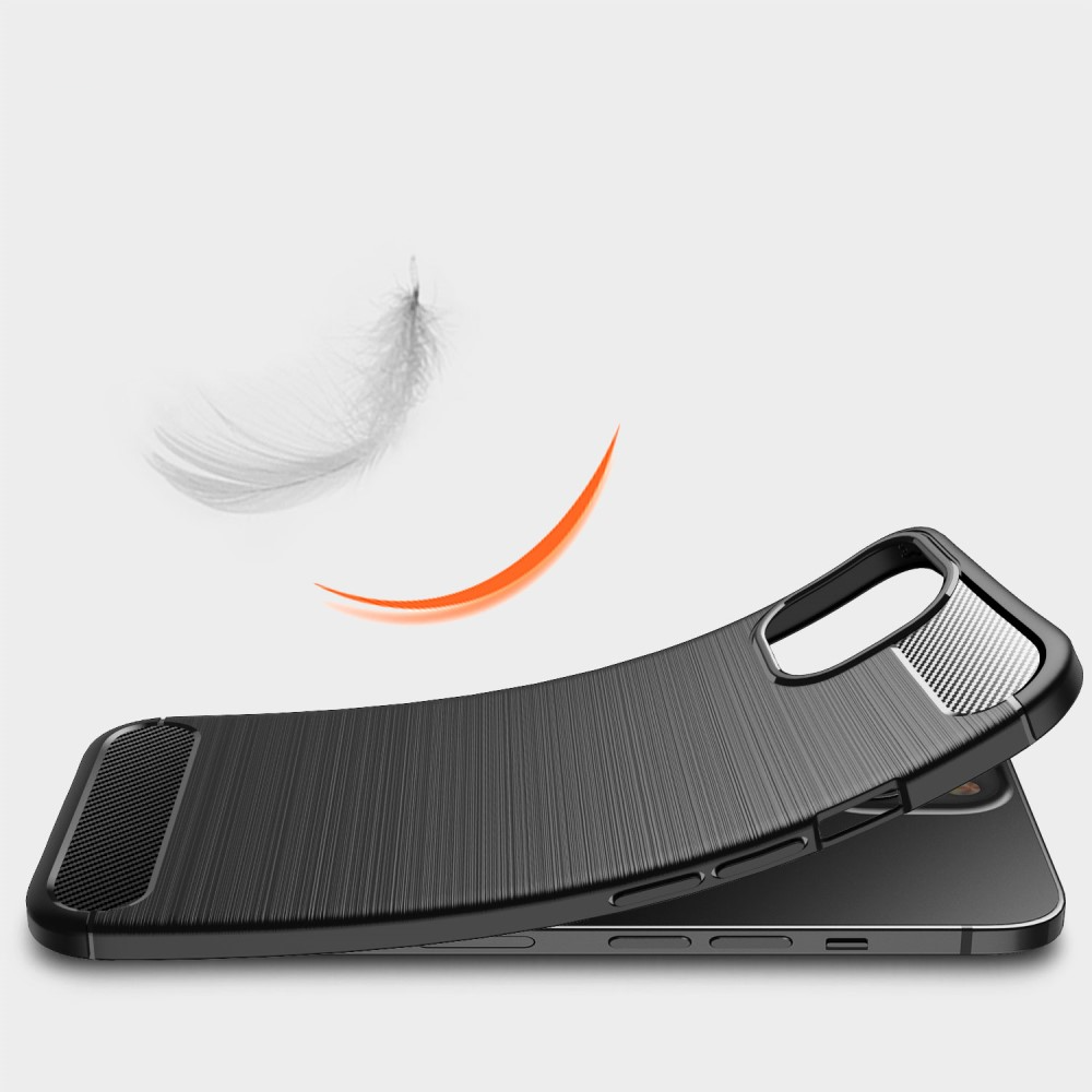 iPhone 13 Gummi Case Schutzhülle im Carbon Look - Schwarz