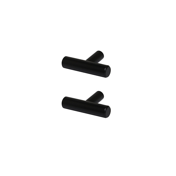 Poignée de meuble de cuisine GoodHome Annatto noir L. 5 cm, 2 pièces
