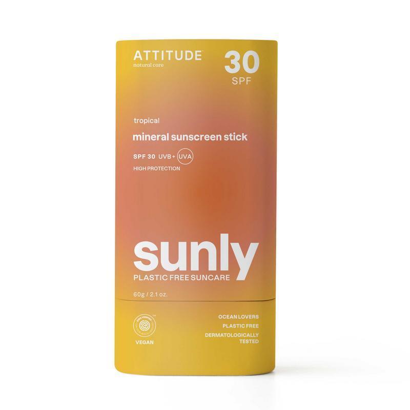 Attitude Sunly zonnebrandstick SPF30 tropisch 60g