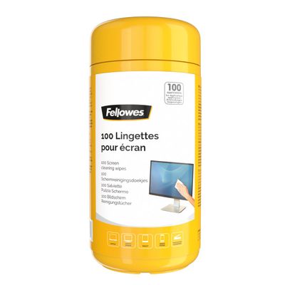 Fellowes - boîte de 100 lingettes nettoyantes pour écran