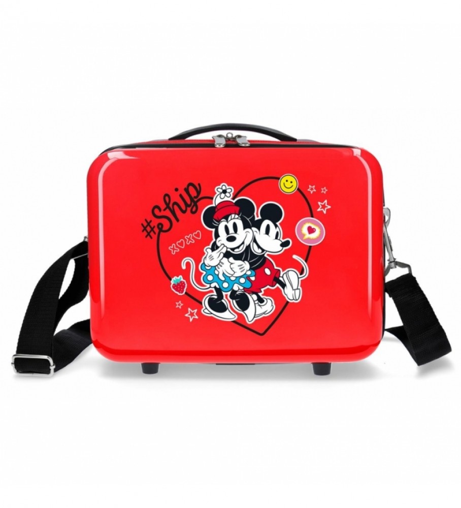 Nécessaire Joumma Bags em ABS com estampa do Mickey e da Minnie, modelo 