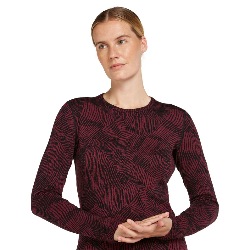 Icebreaker Damen 260 Vertex Crewe Frozen Forms Longsleeve