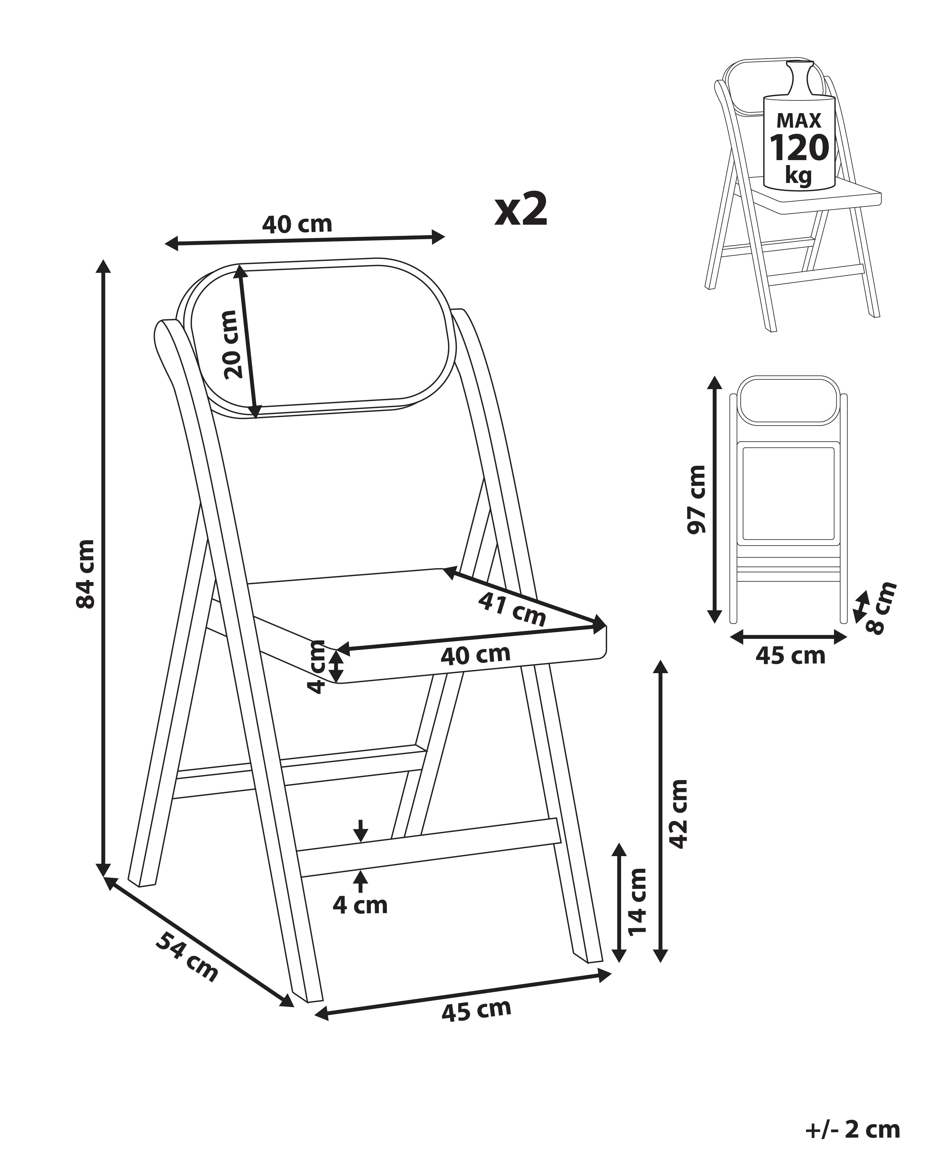 Set van 2 eetkamerstoelen inklapbaar ORAISON Bamboehout Lichtbruin