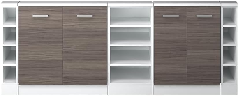 Vicco Dachschrägenschrank-Set Rion, Edelgrau/Weiß, 5er Set