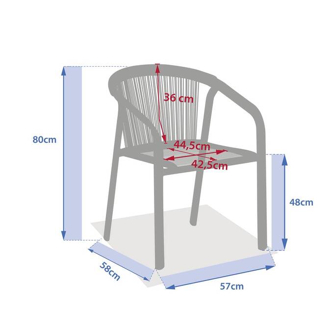 Fauteuil de jardin empilable RIU Argile & Beige