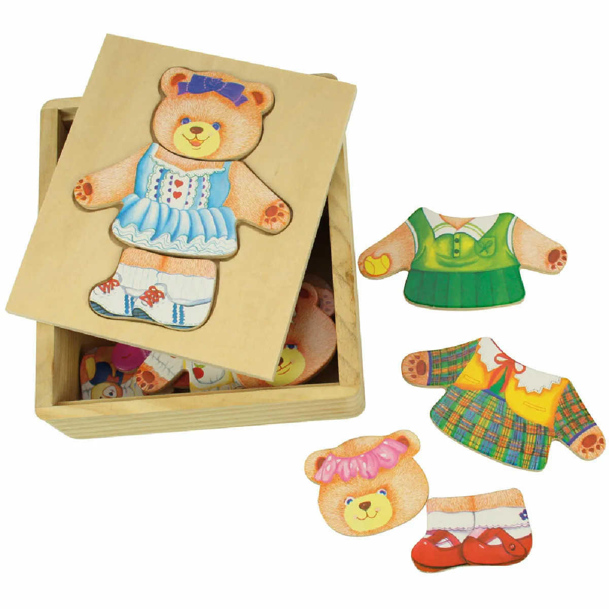 Bigjigs Toys Habillage en Bois Mme Ours