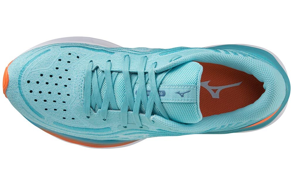Mizuno Wave Skyrise 4 Hardloopschoenen Blauw/Wit/Oranje Dames