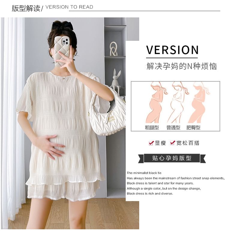matteira - Zwangerschapsset: blouse met korte mouwen en korte broek