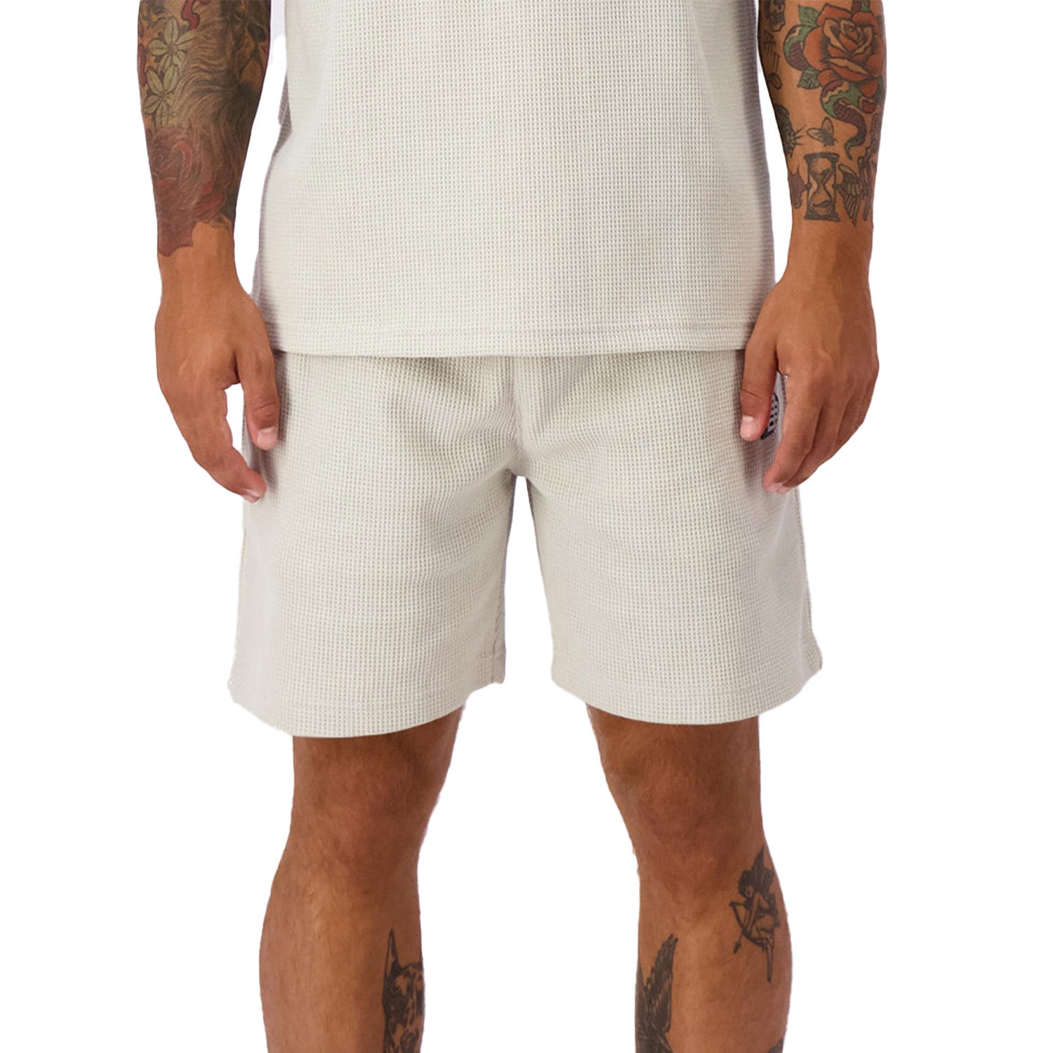 Black Bananas  Monogram Waffle Shorts