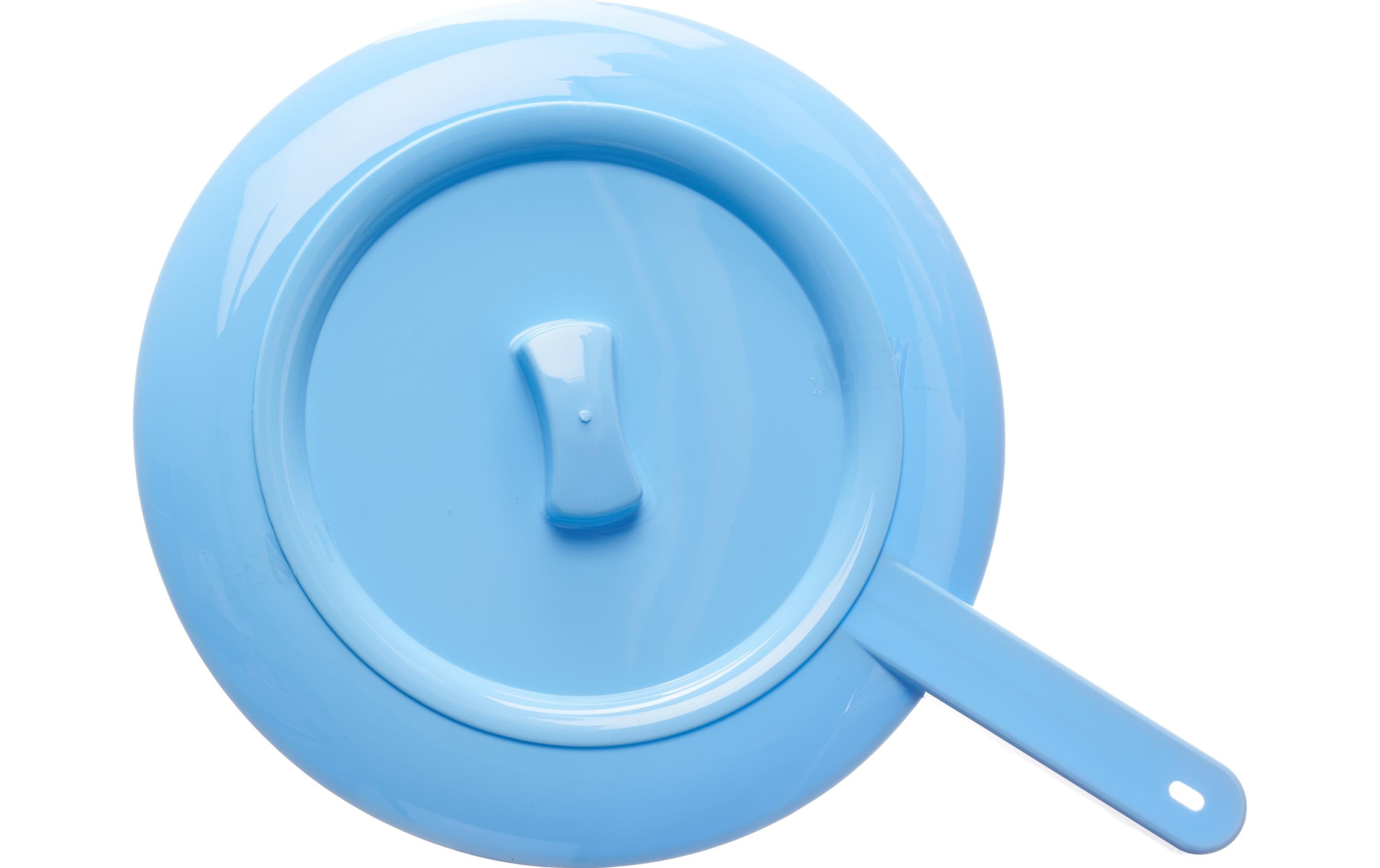 Steckbecken blau mit Griff und DeckelBettpfanne