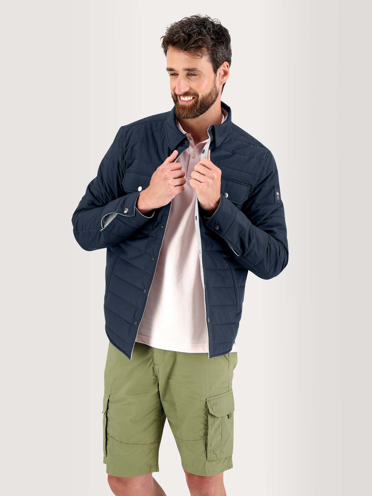 Veste Homme Reversible 4 poches Marine et Gris