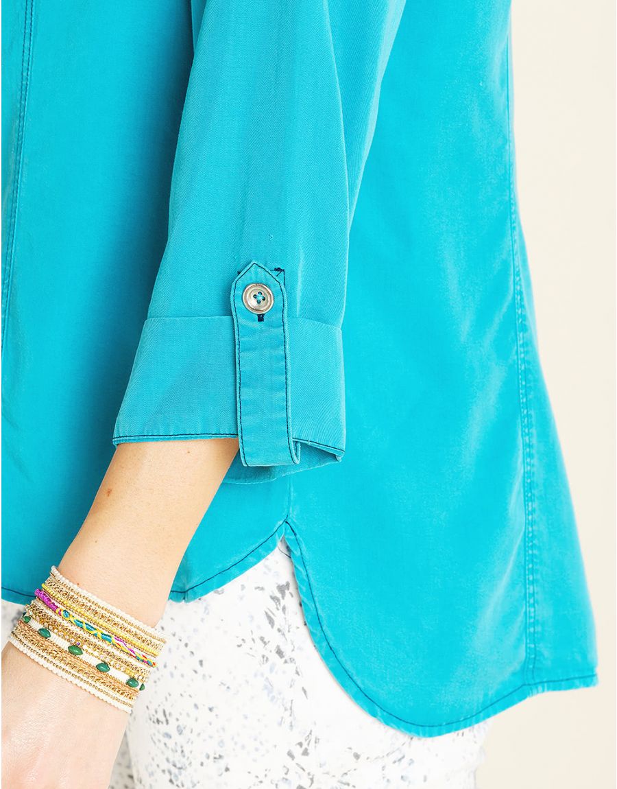 Chemise lyocell bleue