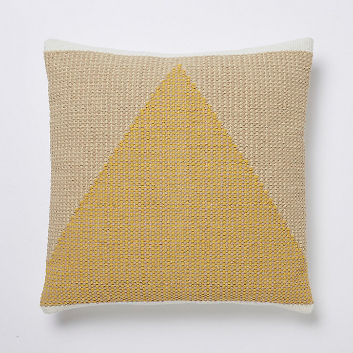 Coussin polyester Sagar jaune L.45 x l.45 cm