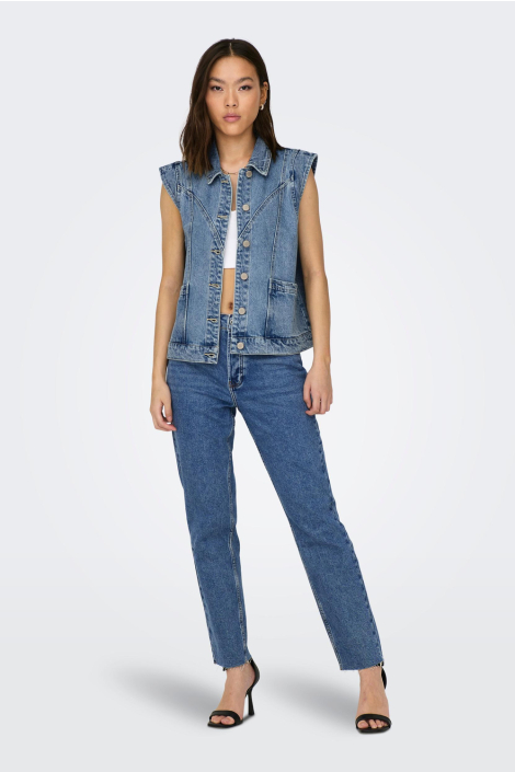 Only blauwe dames gilet