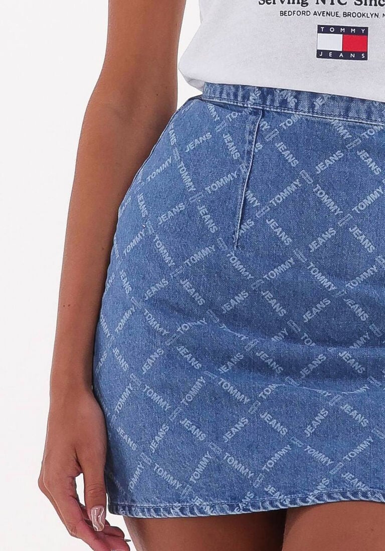 TOMMY JEANS blauwe tommy jeans minirok tjw denim monogram mini skirt