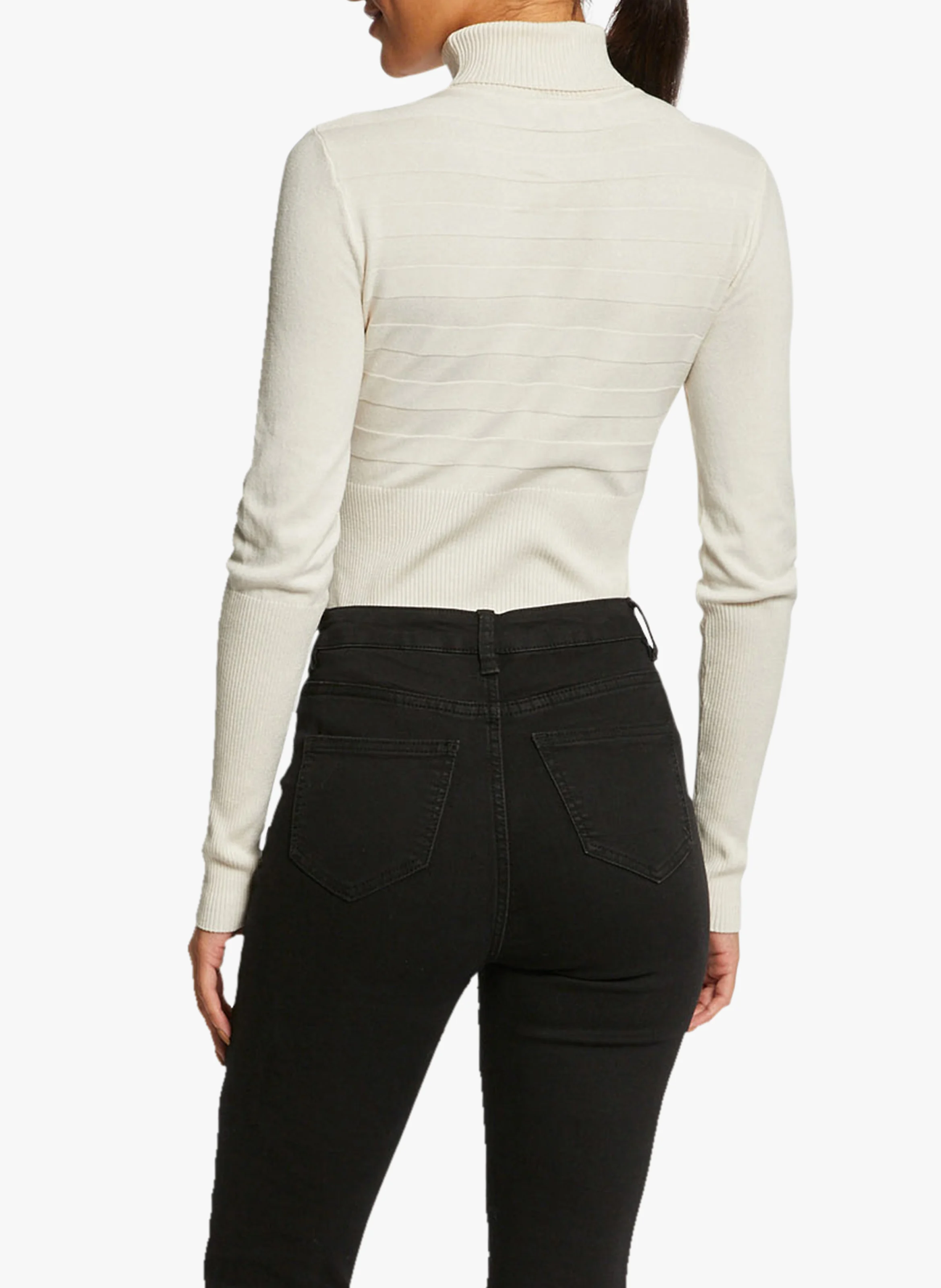 MENTOSA - Pull col montant en maille | Blanc