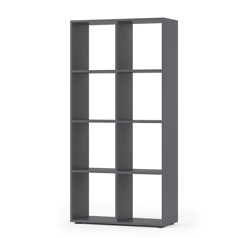 Vicco Raumteiler Standregal Bücherregal 8 Fächer Scutum Grau Hochregal CD-Regal