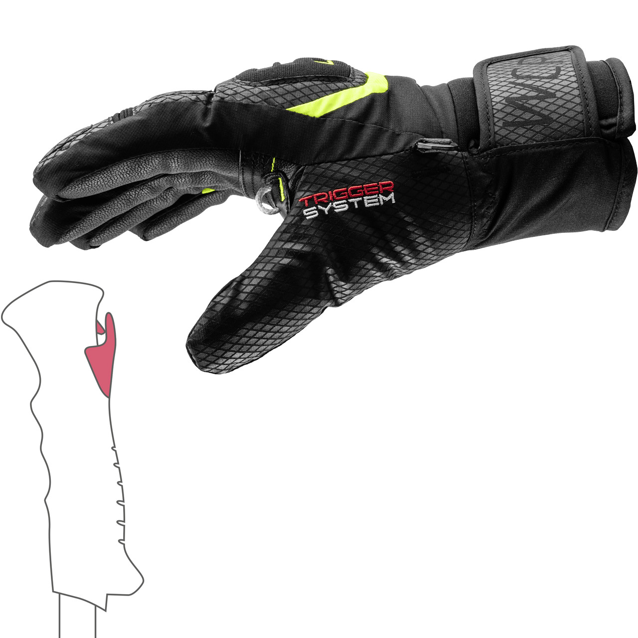 Leki Junior Handschuh WCR TEAM 3D black/ice lemon | Leki | L | Brands | XSPO-Fashion