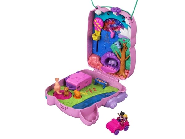 Mattel Set with Polly Pocket Figures Compact handbag play set