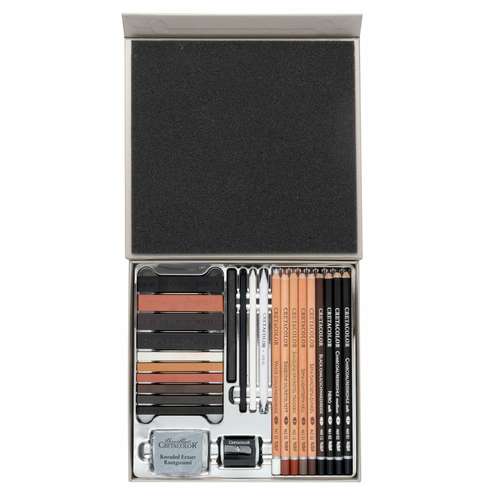 CRETACOLOR® Kohle- und Zeichenset, 25er-Geschenke-Box