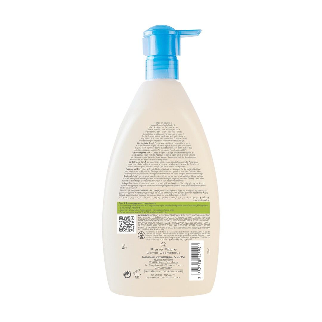 Primalba Gel de Limpeza 2 em 1, Corpo e Cabelo - 500ml