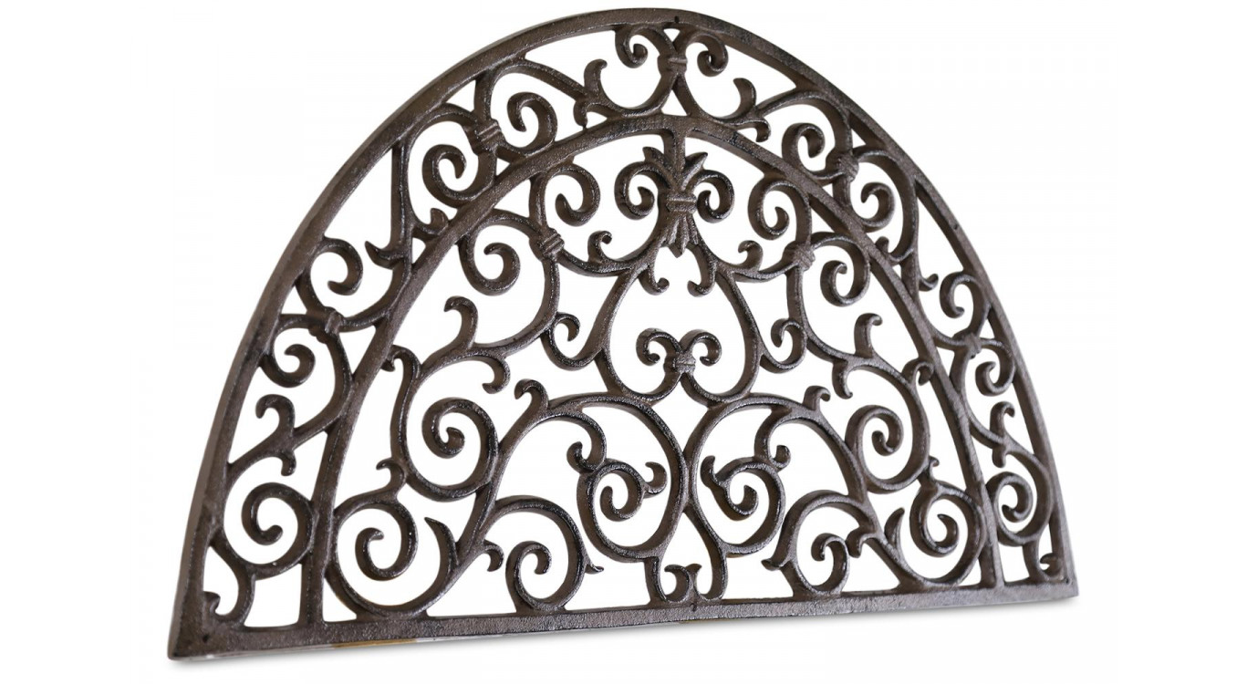 Paillasson demi-lune fonte marron 66x37.5x2cm