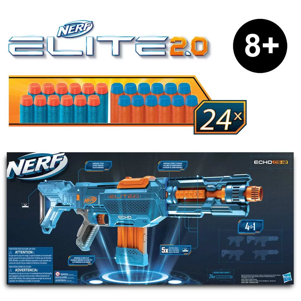NERF ELITE 2.0 ECHO CS 10 ET FLECHETTES NERF ELITE OFFICIELLES