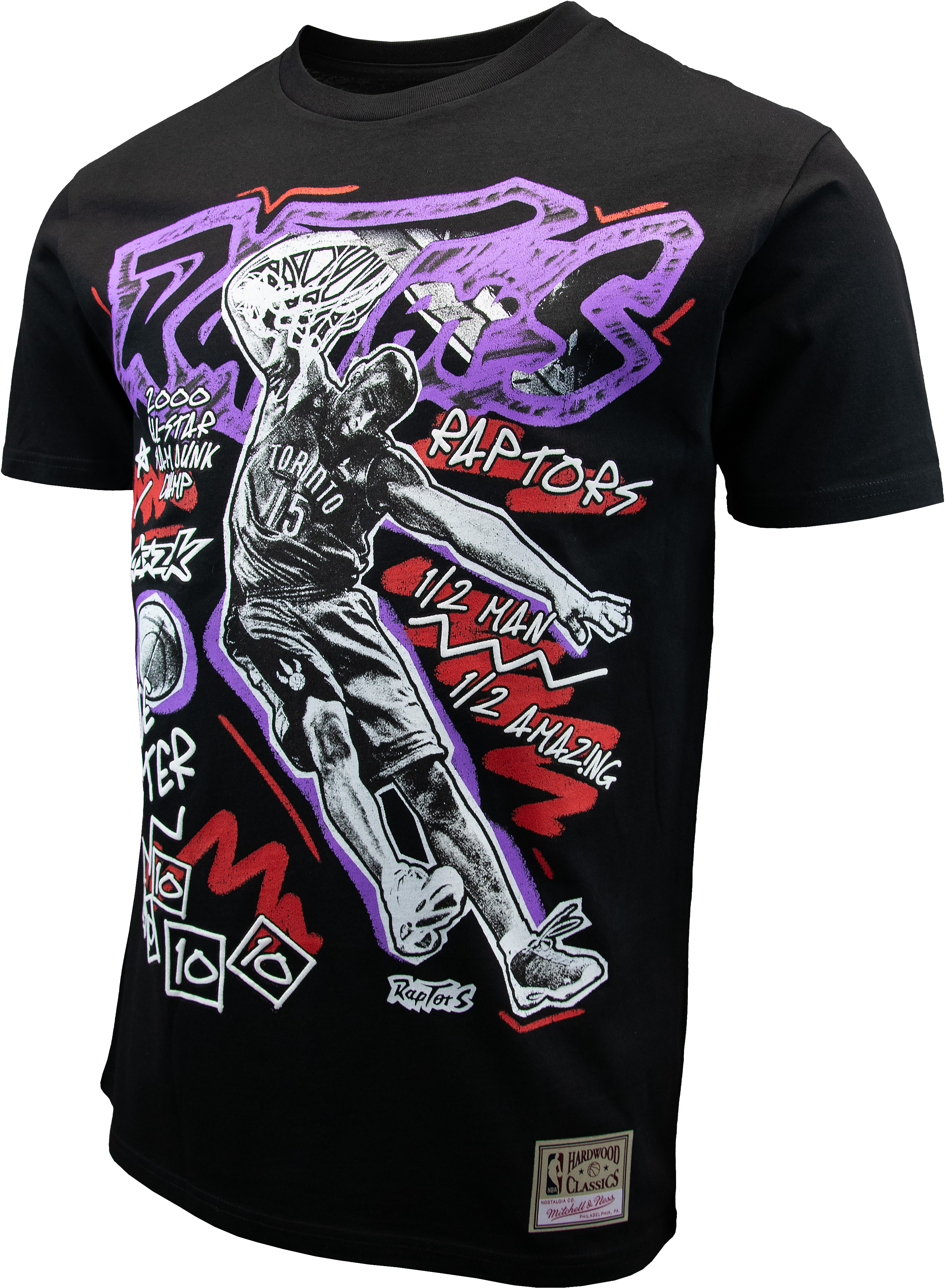 Mitchell and Ness NBA Chalk Up Toronto Raptors T-Shirt Schwarz