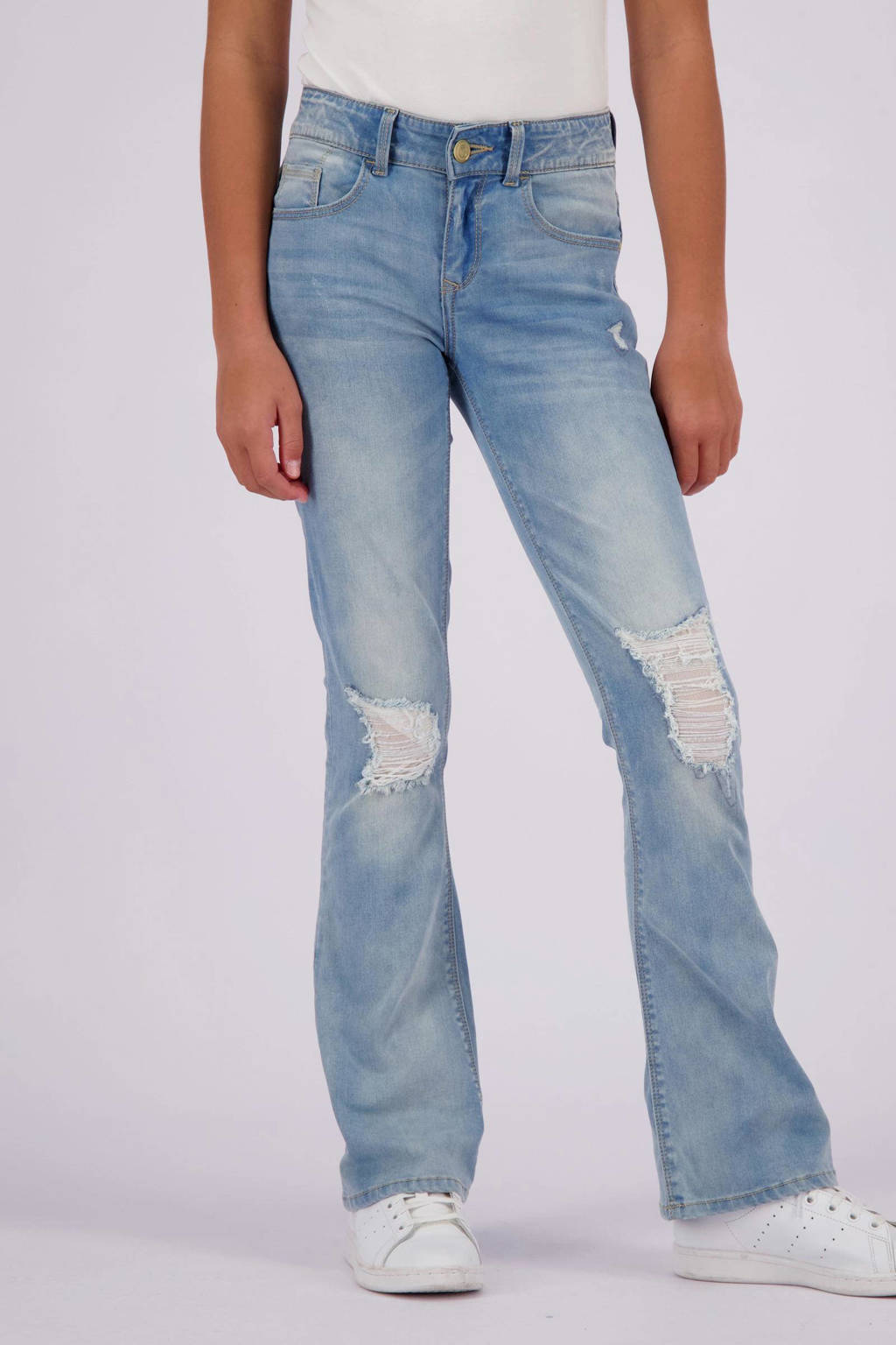 Raizzed flared jeans Melbourne Crafted met slijtage light blue stone