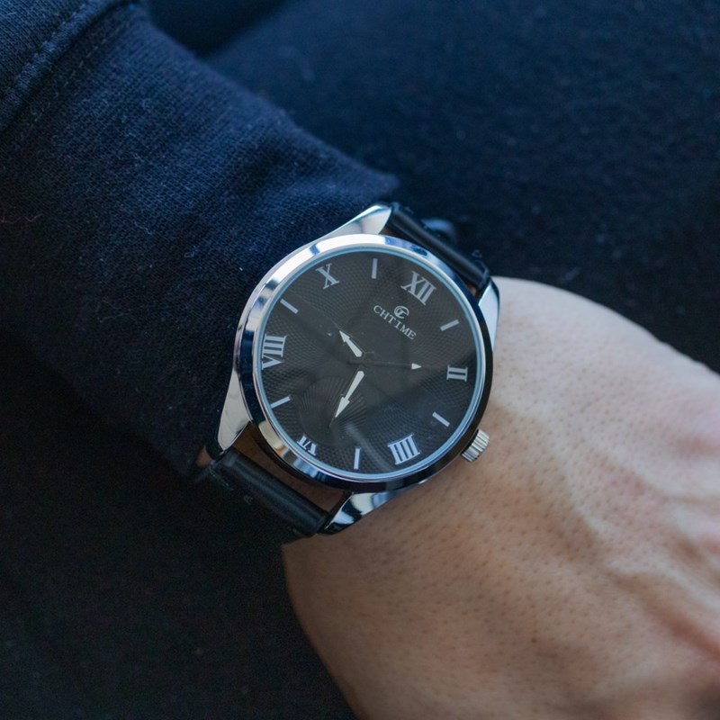 Montre Homme CHTIME bracelet Cuir Noir