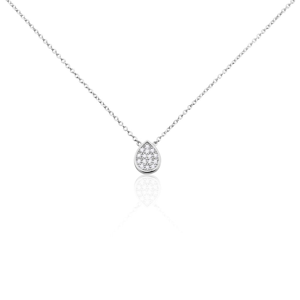 Collier Argent Tricoria Oxydes De Zirconium