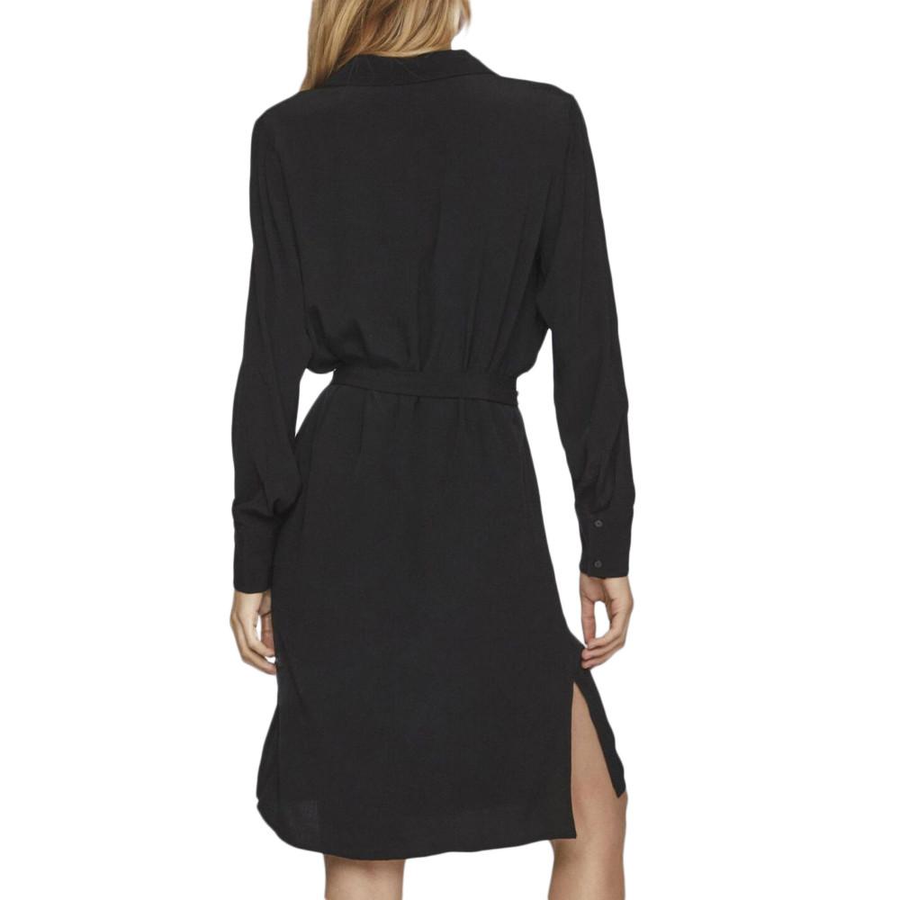 Vila Robe Chemise Noir Femme Vila Fini