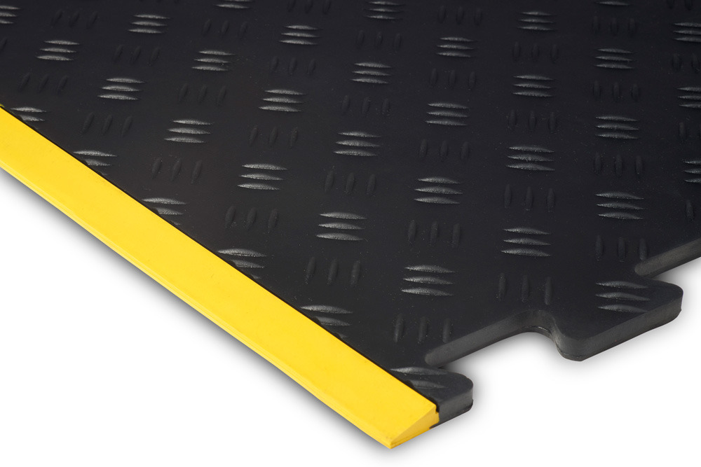 Tapis anti-fatigue - bord jaune - embout - 70 x 80cm