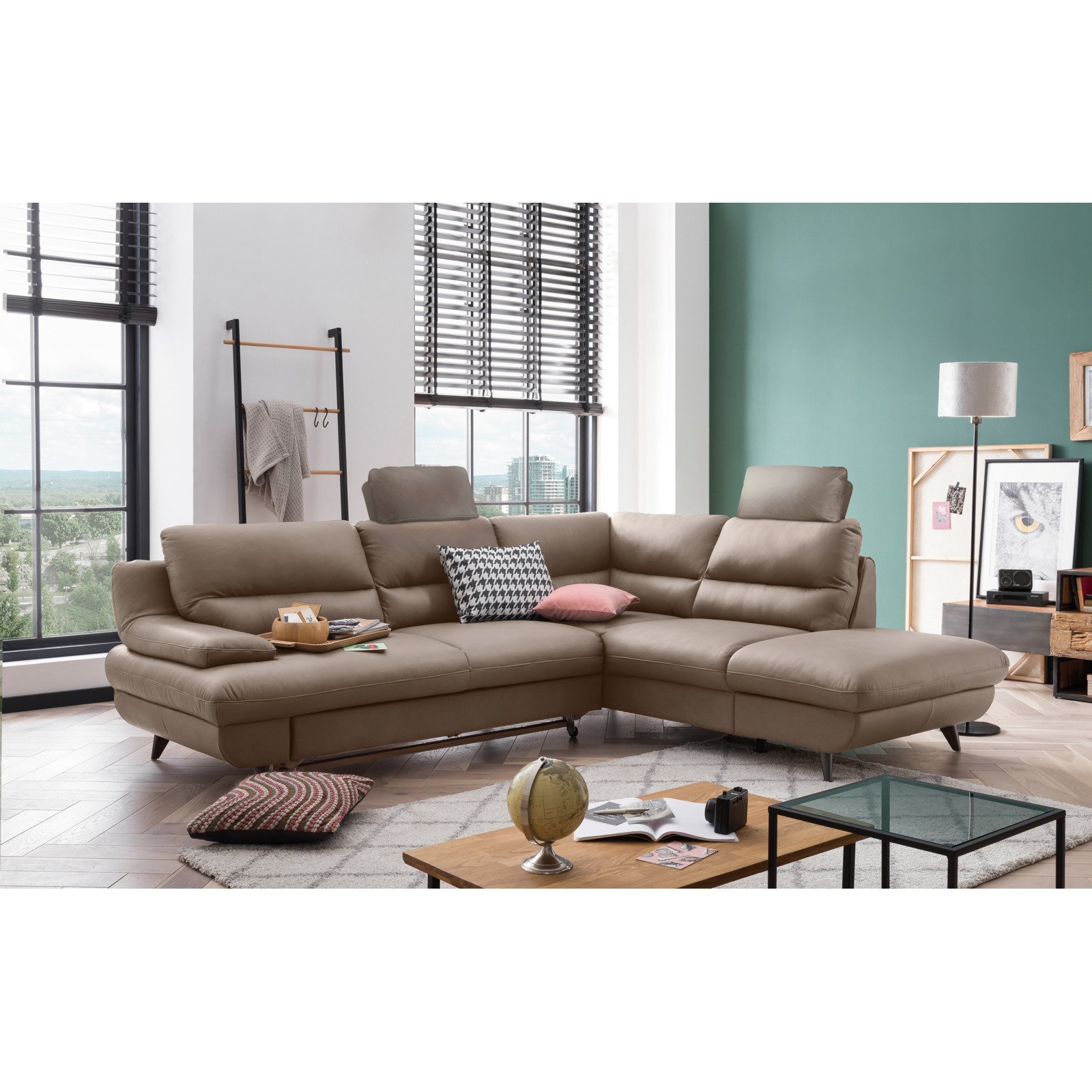 Ecksofa Pike Leder, Ottomane rechts mouse