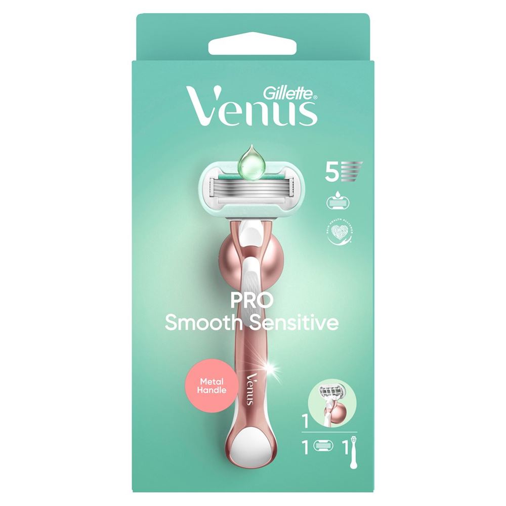 Gillette Venus Pro Smooth Sensitive Rasierapparat<br>1 Stück, mit 1 Klinge + Duschhänger