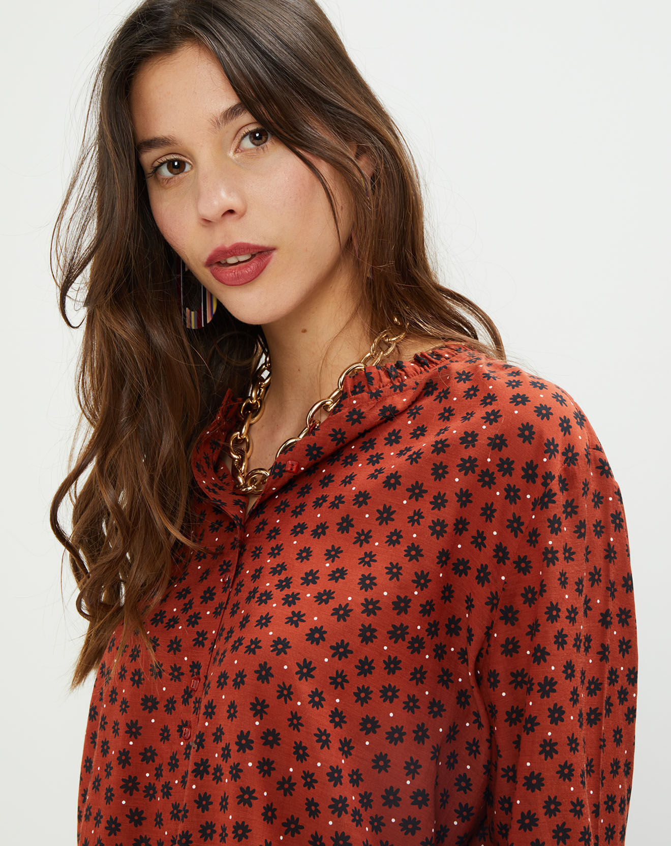 Harris Wilson Chemise Maia imprimée cerise
