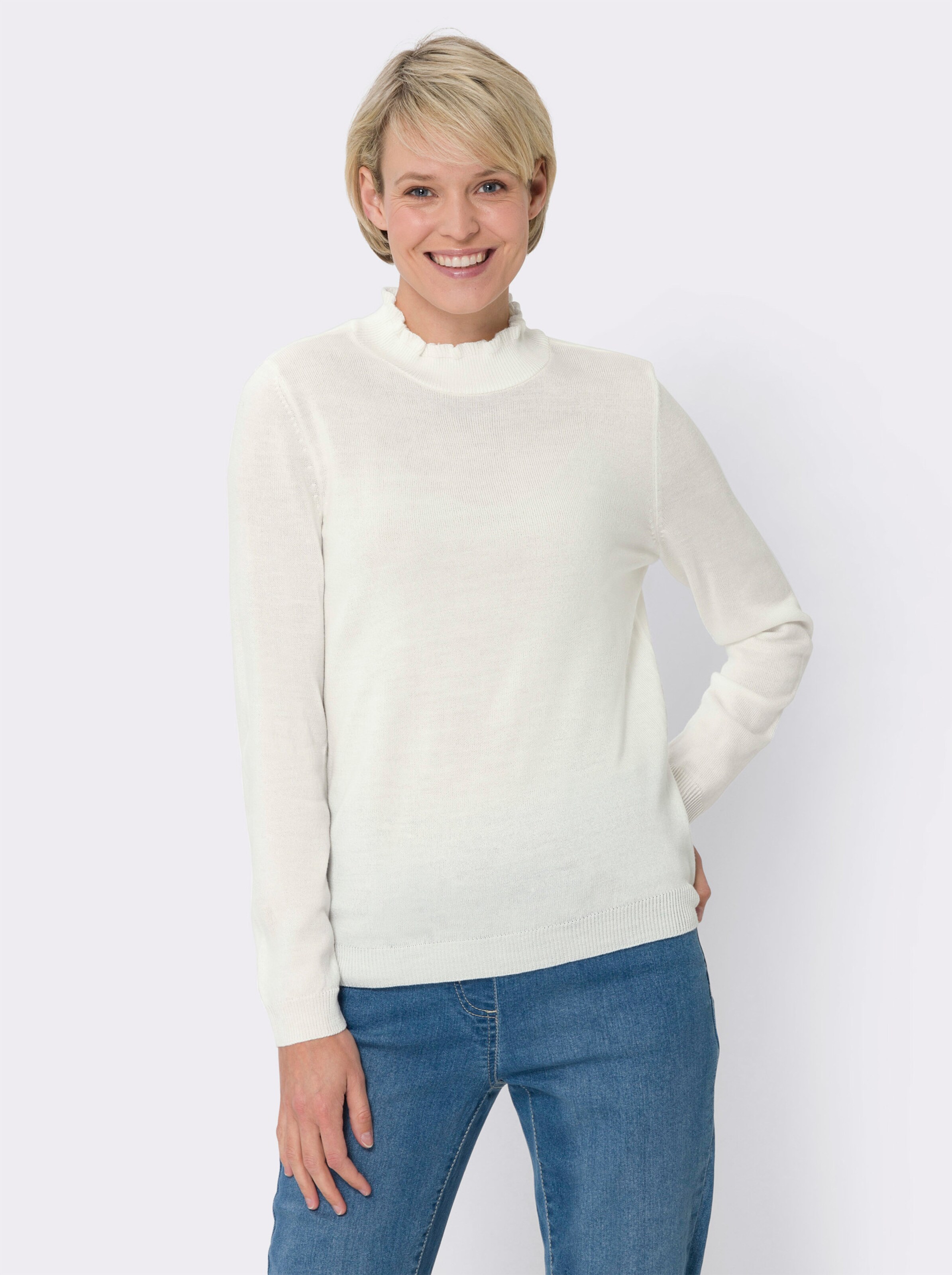 Stehkragen-Pullover