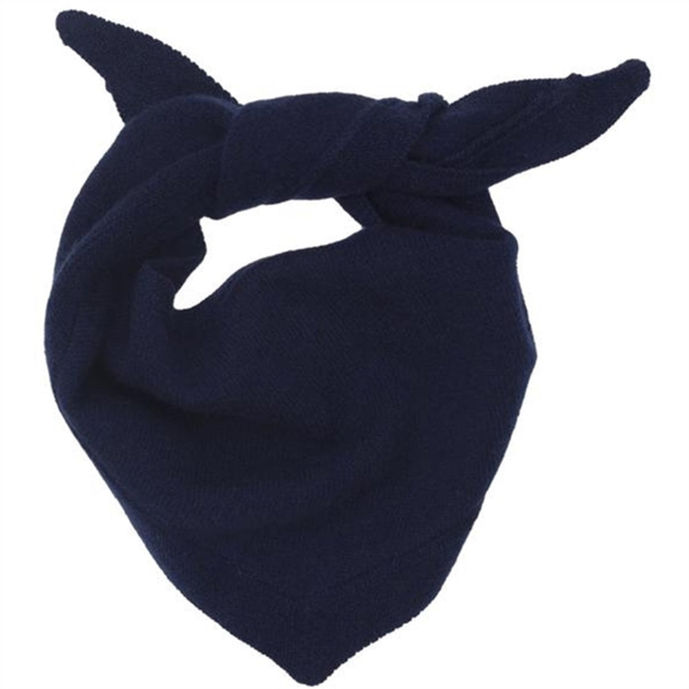 Navy Foty Cashmere Strik Tørklæde - HOLMM