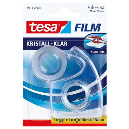 tesa Klebefilm 10mx15mm kristallklar m.Handabroller