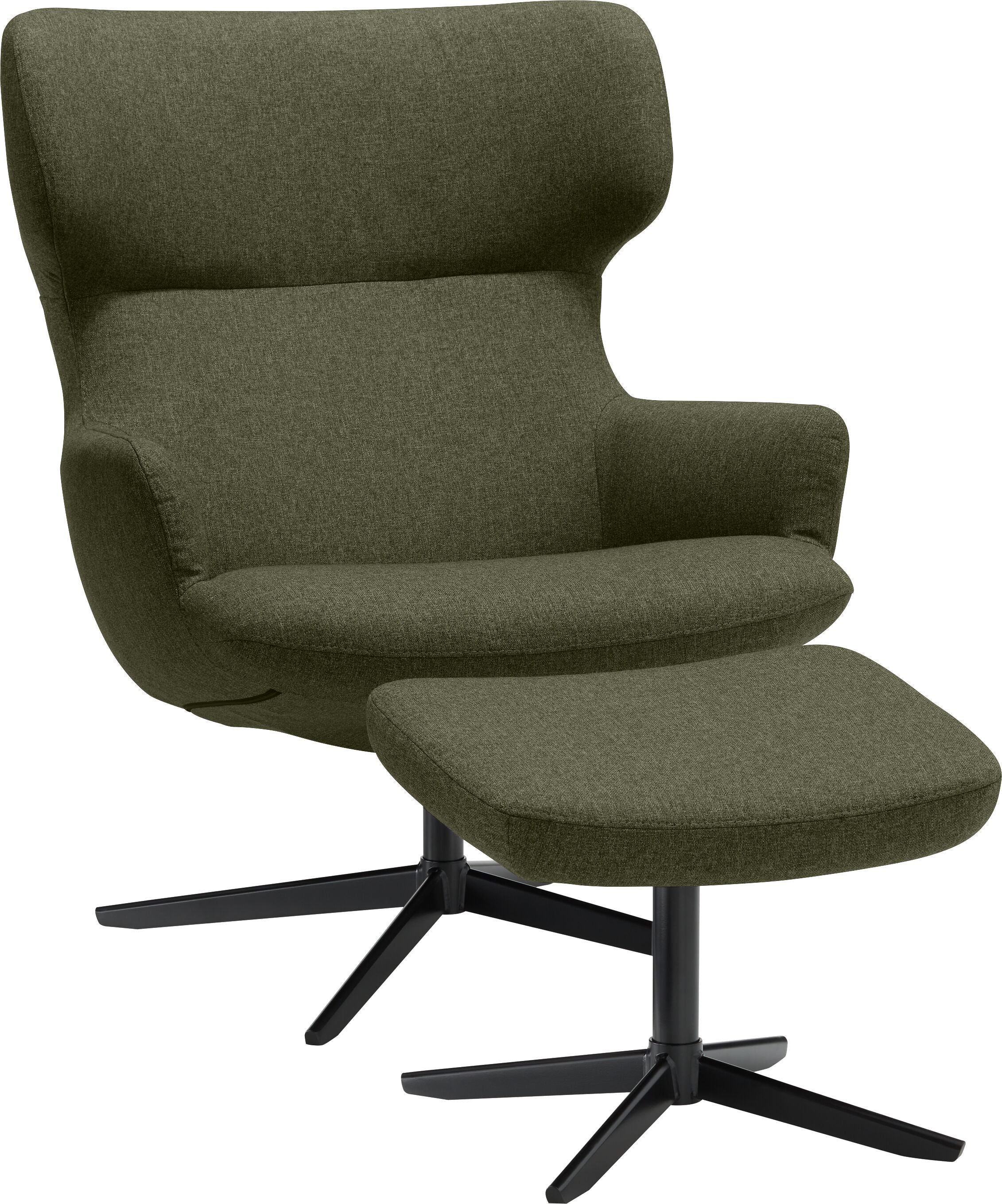 ELVY Hocker - Grün / B: 55.0 cm x T: 40.0 cm x H: 45.5 cm