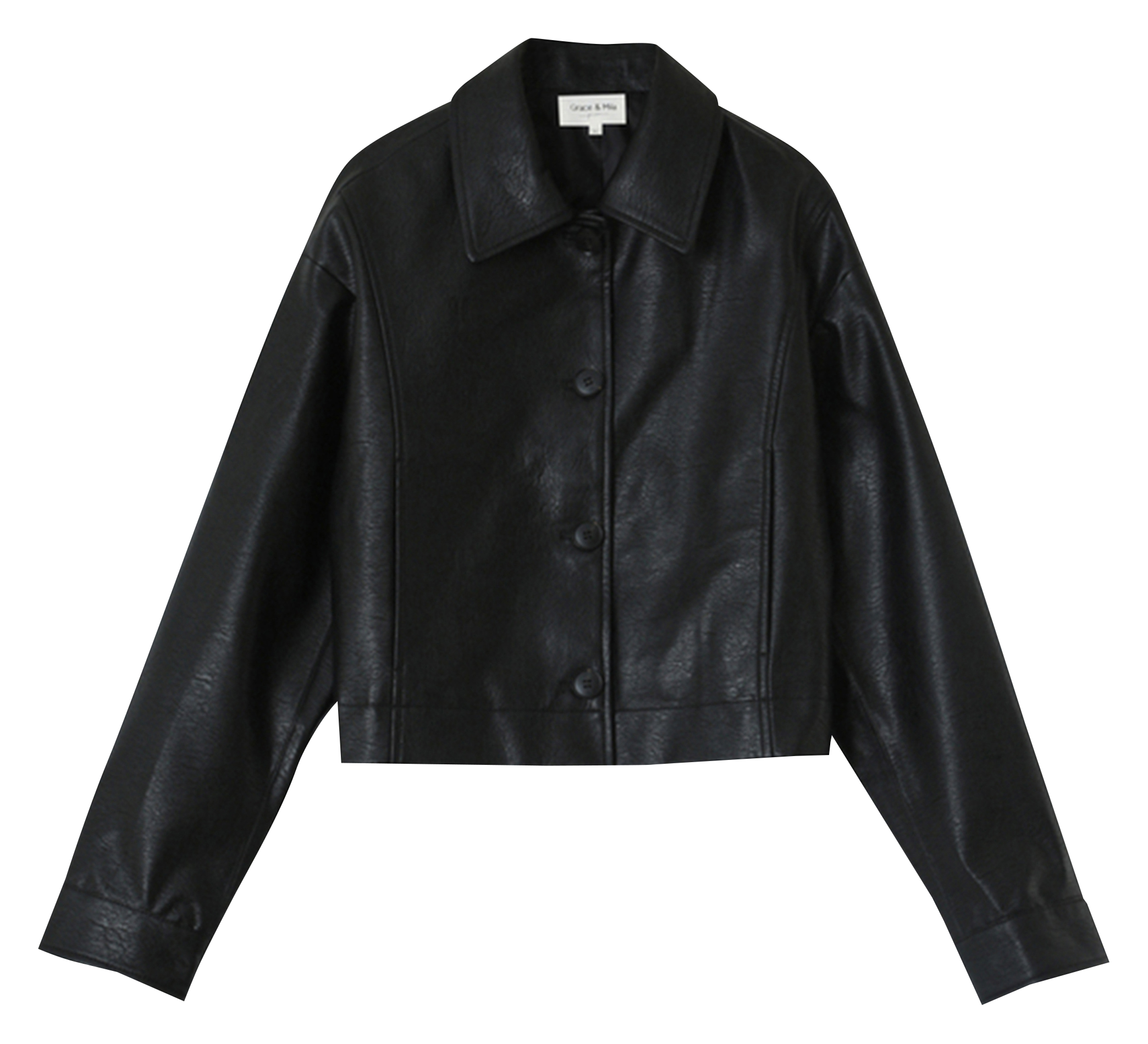 NEIGE - Veste col classique ample en coton mélangé | Noir