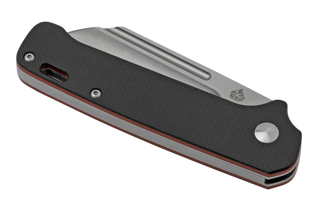 QSP Knife Penguin QS130SJ-B, 14C28N Satin, G10 Red Liner Black, slipjoint zakmes