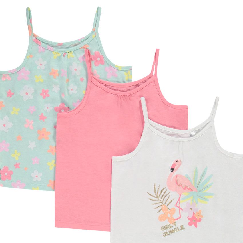 Lot de 5 débardeurs en jersey pour fille - Blanc